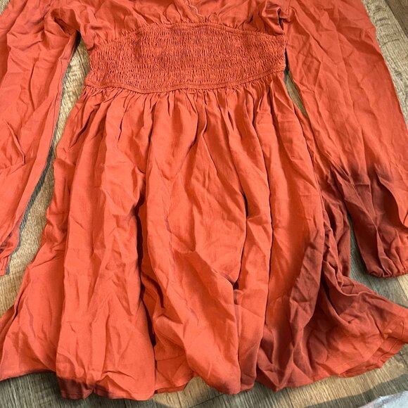 NWT Cupshe Floral Mockneck Long Sleeve Ruffle Cuff Mini Dress size Small - Picture 6 of 12